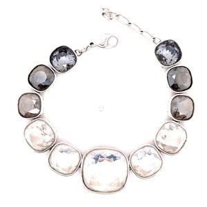 Swarovski Night Time Bracelet Rhodium Plated Ombre Grey Clear Crystal 6.5-8.5"